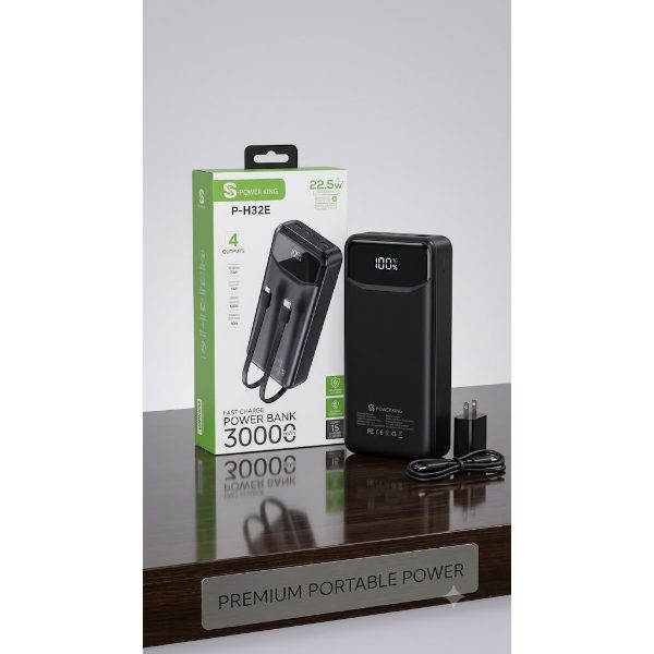 PowerKing P-H32E 30000mAh 22.5W Fast Charge Power Bank — PowerKing